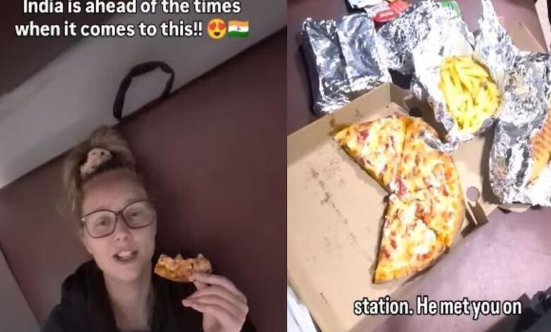 भारत की ट्रेन में पिज्जा-फ्रेंच फ्राइज डिलीवरी देख ऑस्ट्रेलियाई महिला हैरान, वीडियो हुआ वायरल