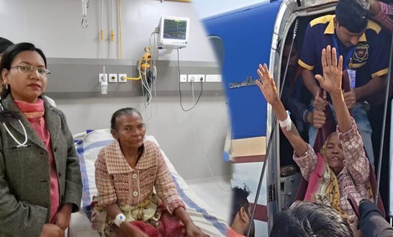 पीएम श्री एयर एम्बुलेंस से ताराबाई को उच्च स्तरीय इलाज के लिए इंदौर भेजा