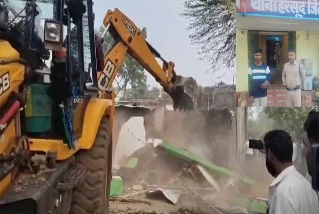 खंडवा में लव जिहाद के आरोपी अरबाज शाह के ठिकानों पर बुलडोजर चला, वीडियो वायरल