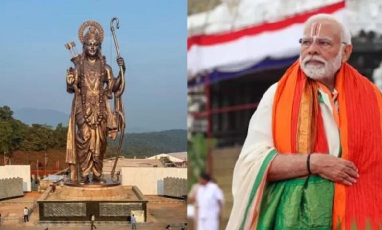 गोवा में पीएम मोदी ने अनावरण किया 77 फुट ऊंची श्रीराम प्रतिमा, सारस्वत मठ में की पूजा