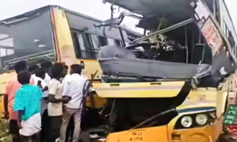 तमिलनाडु-में-भयंकर-सड़क-हादसा:-दो-बसों-की-टक्कर-में-11-यात्रियों-की-मौत,-40-से-अधिक-घायल