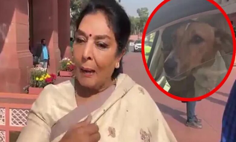 संसद-में-कार-में-पालतू-कुत्ता-लेकर-पहुंचीं-रेणुका-चौधरी,-बोलीं-‘अंदर-वाले-काटते-हैं,-मेरा-कुत्ता-नहीं’