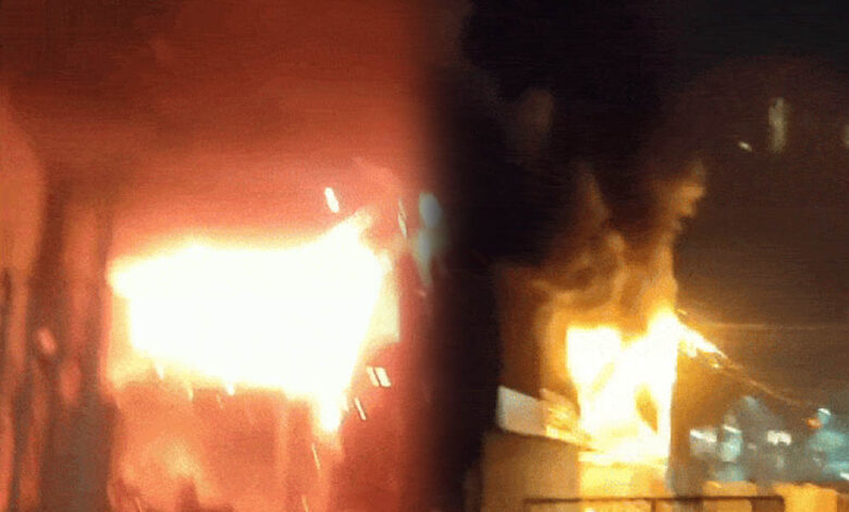 भोपाल-टिंबर-मार्केट-में-बारूद-से-धमाका,-रेलवे-ट्रैक-के-पास-लगी-50-फीट-तक-लपटें,-4-घायल