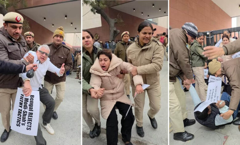 ed-रेड-के-खिलाफ-दिल्ली-में-tmc-सांसदों-का-गृह-मंत्रालय-के-सामने-प्रदर्शन,-पुलिस-ने-किया-हिरासत-में