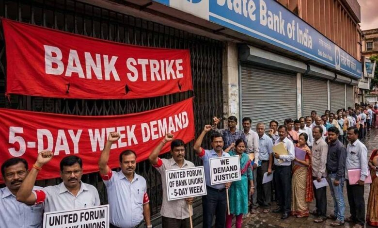 फाइव डे वर्किंग की मांग पर सरकारी बैंकों की देशभर में हड़ताल, सेवाएं हो सकती हैं प्रभावित