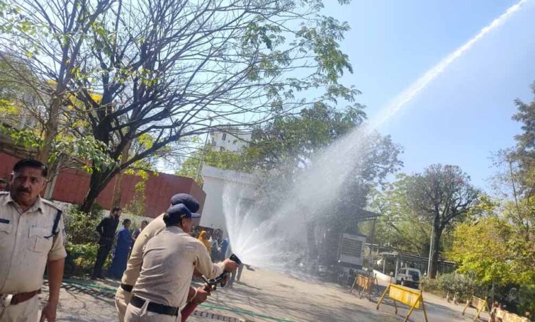 पुलिस मुख्यालय में अग्नि सुरक्षा जागरूकता एवं मॉक ड्रिल आयोजित