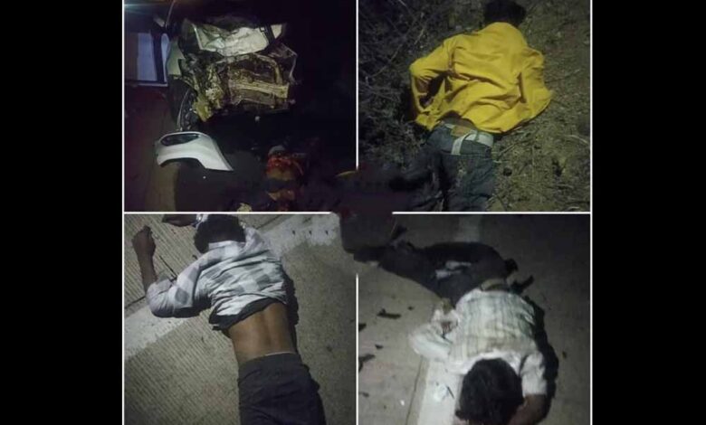 बड़वारा के समीप एनएच पर भीषण सड़क हादसा, कार और बाइक की सीधी भिड़ंत, बाइक सवार चार की मौत, कार सवार पांच घायल