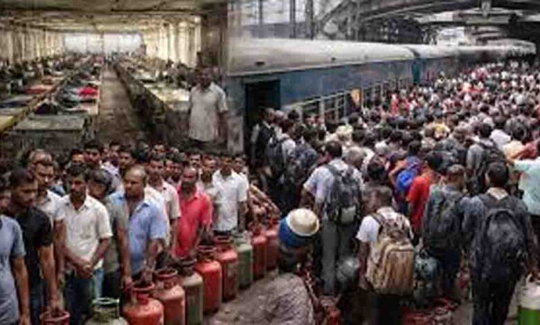 सूरत में गैस संकट से हाहाकार, सिलेंडर की कमी से हजारों श्रमिकों का पलायन