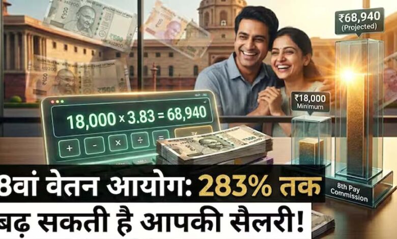 8वें वेतन आयोग का बड़ा अपडेट: कर्मचारियों की सैलरी में हो सकती है 283% की बढ़ोतरी