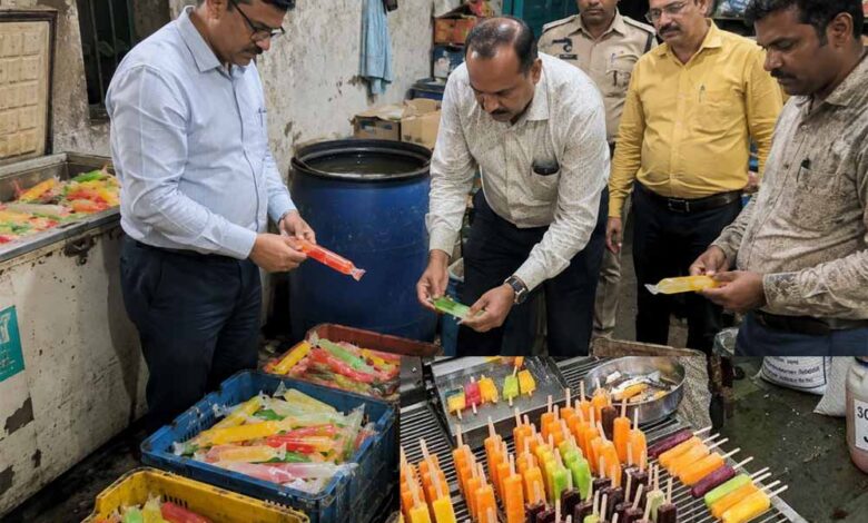 इंदौर में खाद्य विभाग की बड़ी कार्रवाई, बोरिंग के पानी से बनी आइस कैंडी जब्त